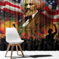 Frederick Douglass Window Curtain American Flag Background Powerful Quote Build Strong Children Civil Rights Tribute - Wonder Print Shop