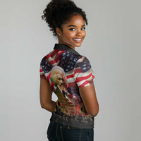Frederick Douglass Women Polo Shirt American Flag Background Powerful Quote Build Strong Children Civil Rights Tribute TS04