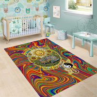 Free Your Mind Peace Love Collective Area Rug Psychedelic Hippie Vibes