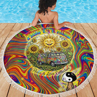Free Your Mind Peace Love Collective Beach Blanket Psychedelic Hippie Vibes