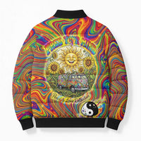 Free Your Mind Peace Love Collective Bomber Puffer Jacket Psychedelic Hippie Vibes
