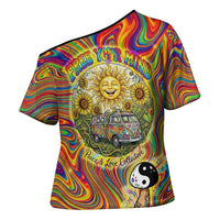 Free Your Mind Peace Love Collective Cross Shoulder Shirt Psychedelic Hippie Vibes