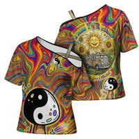 Free Your Mind Peace Love Collective Cross Shoulder Shirt Psychedelic Hippie Vibes