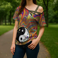 Free Your Mind Peace Love Collective Cross Shoulder Shirt Psychedelic Hippie Vibes