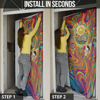 Free Your Mind Peace Love Collective Door Cover Psychedelic Hippie Vibes