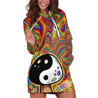 Free Your Mind Peace Love Collective Hoodie Dress Psychedelic Hippie Vibes