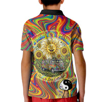Free Your Mind Peace Love Collective Kid Polo Shirt Psychedelic Hippie Vibes