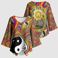 Free Your Mind Peace Love Collective Kimono Sleeve Blouse Psychedelic Hippie Vibes