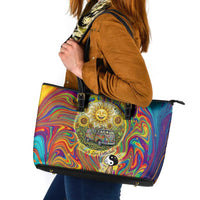 Free Your Mind Peace Love Collective Leather Tote Bag Psychedelic Hippie Vibes