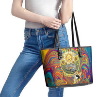 Free Your Mind Peace Love Collective Leather Tote Bag Psychedelic Hippie Vibes