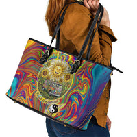 Free Your Mind Peace Love Collective Leather Tote Bag Psychedelic Hippie Vibes