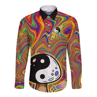 Free Your Mind Peace Love Collective Long Sleeve Button Shirt Psychedelic Hippie Vibes