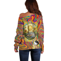 Free Your Mind Peace Love Collective Off Shoulder Sweater Psychedelic Hippie Vibes