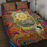 Free Your Mind Peace Love Collective Quilt Bed Set Psychedelic Hippie Vibes