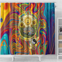 Free Your Mind Peace Love Collective Shower Curtain Psychedelic Hippie Vibes