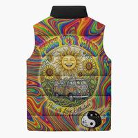 Free Your Mind Peace Love Collective Sleeveless Puffer Jacket Psychedelic Hippie Vibes