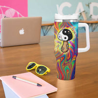 Free Your Mind Peace Love Collective Tumbler With Handle Psychedelic Hippie Vibes