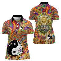 Free Your Mind Peace Love Collective Women Polo Shirt Psychedelic Hippie Vibes