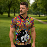 Free Your Mind Peace Love Collective Zipper Polo Shirt Psychedelic Hippie Vibes