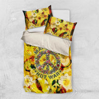 Make Love Not War Bedding Set Hippie Flower Power Revolution