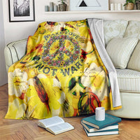 Make Love Not War Blanket Hippie Flower Power Revolution