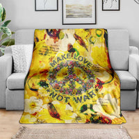 Make Love Not War Blanket Hippie Flower Power Revolution