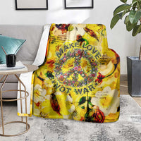 Make Love Not War Blanket Hippie Flower Power Revolution