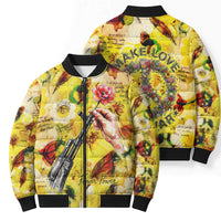 Make Love Not War Bomber Puffer Jacket Hippie Flower Power Revolution