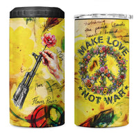 Make Love Not War 4 in 1 Can Cooler Tumbler Hippie Flower Power Revolution