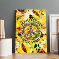 Make Love Not War Canvas Wall Art Hippie Flower Power Revolution