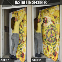 Make Love Not War Door Cover Hippie Flower Power Revolution