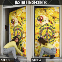 Make Love Not War Door Cover Hippie Flower Power Revolution