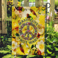 Make Love Not War Garden Flag Hippie Flower Power Revolution