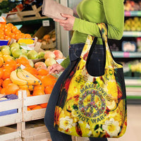 Make Love Not War Grocery Bag Hippie Flower Power Revolution