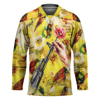 Make Love Not War Hockey Jersey Hippie Flower Power Revolution