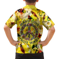 Make Love Not War Kid Hawaiian Shirt Hippie Flower Power Revolution