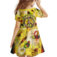 Make Love Not War Kid Short Sleeve Dress Hippie Flower Power Revolution