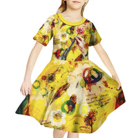 Make Love Not War Kid Short Sleeve Dress Hippie Flower Power Revolution