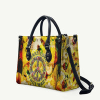 Make Love Not War Leather Bag Hippie Flower Power Revolution