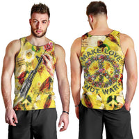 Make Love Not War Men Tank Top Hippie Flower Power Revolution