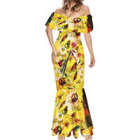 Make Love Not War Mermaid Dress Hippie Flower Power Revolution