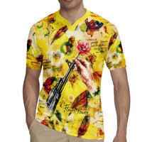 Make Love Not War Rugby Jersey Hippie Flower Power Revolution