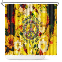 Make Love Not War Shower Curtain Hippie Flower Power Revolution