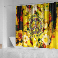 Make Love Not War Shower Curtain Hippie Flower Power Revolution