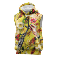 Make Love Not War Sleeveless Hoodie Hippie Flower Power Revolution