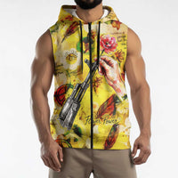 Make Love Not War Sleeveless Zip Hoodie Hippie Flower Power Revolution