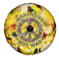 Make Love Not War Spare Tire Cover Hippie Flower Power Revolution