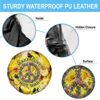 Make Love Not War Spare Tire Cover Hippie Flower Power Revolution