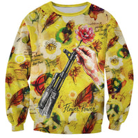 Make Love Not War Sweatshirt Hippie Flower Power Revolution