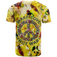 Make Love Not War T Shirt Hippie Flower Power Revolution